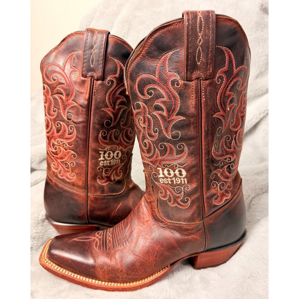 Tony Lama 100th Anniversary Brown Leather Western Cowboy Boots Women’s 9.5